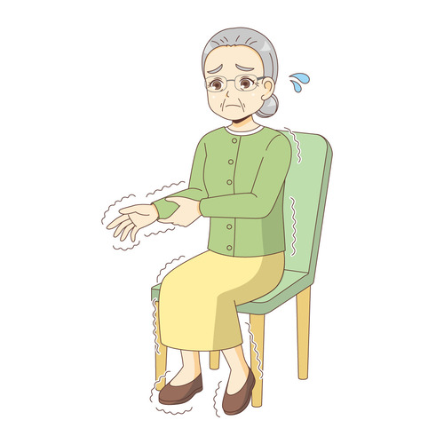 手足が震える女性高齢者（その他高齢者の病気/医療・病気）