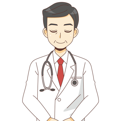 おじぎをする男性医師（医者/医療・病気）のイラスト