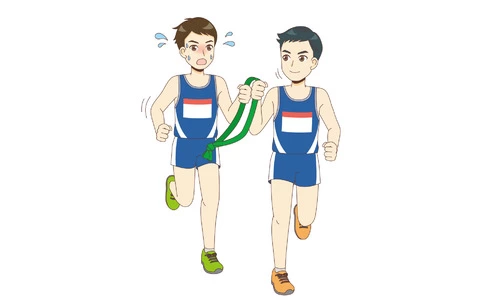 駅伝のたすきリレー