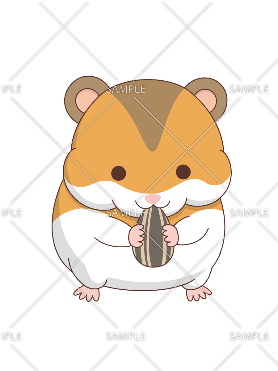 ヒマワリの種を持ったかわいいハムスター 動物 その他一般 装飾 の無料イラスト 介護アンテナ