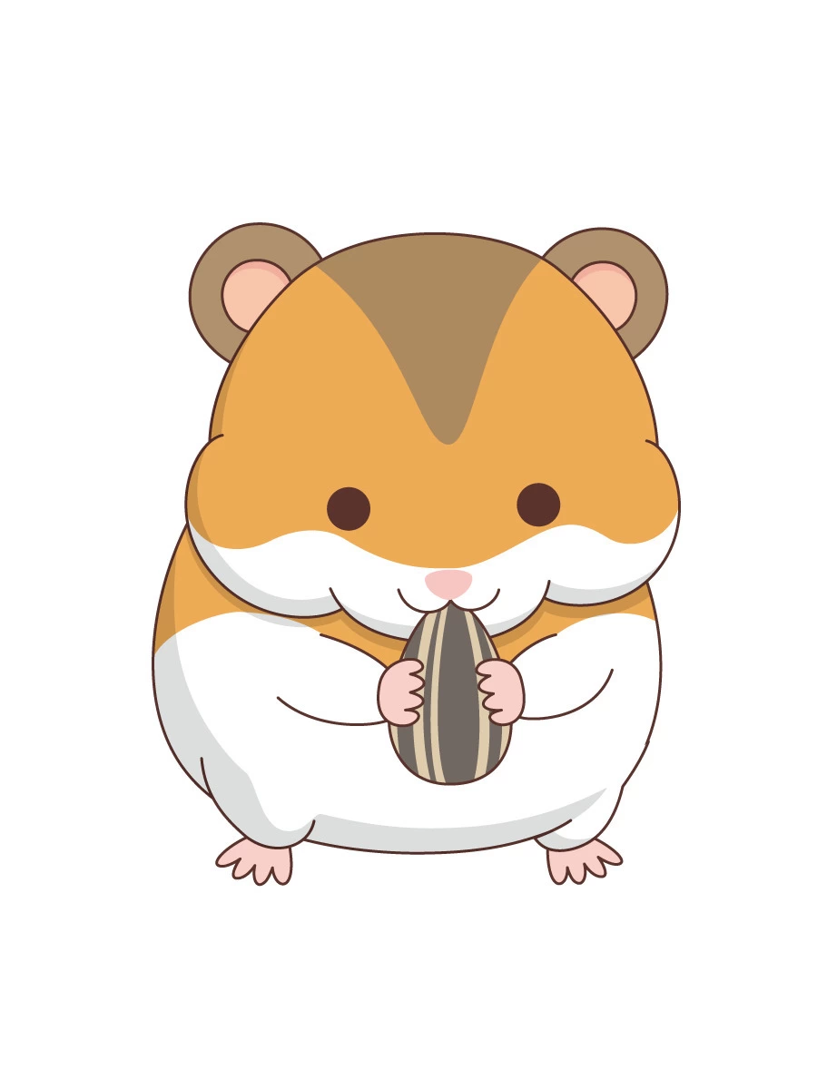 ヒマワリの種を持ったかわいいハムスター (動物/自然・文化・その他の