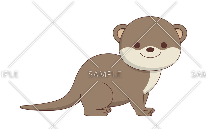 かわいいカワウソ 動物 その他一般 装飾 の無料イラスト 介護アンテナ