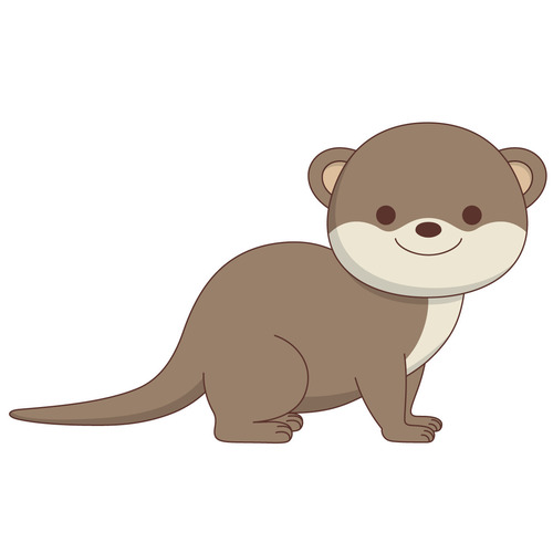 かわいいカワウソ（動物/その他一般・装飾）