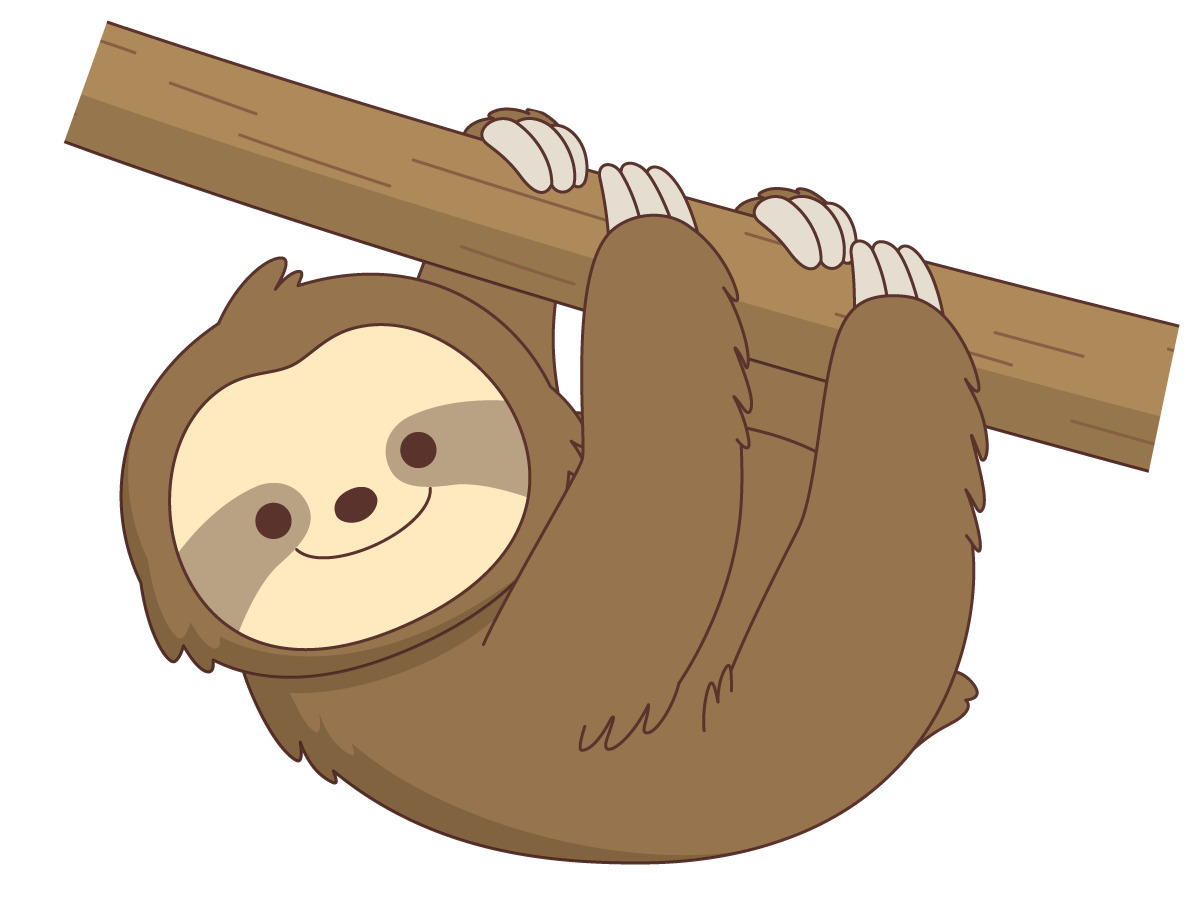 木にぶら下がっているかわいいナマケモノ 動物 その他一般 装飾 の無料イラスト 介護アンテナ