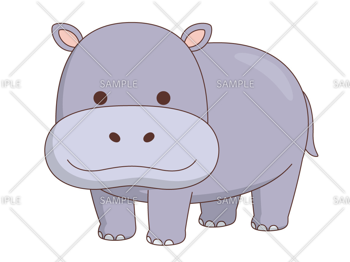 かわいいカバ 動物 その他一般 装飾 の無料イラスト 介護アンテナ