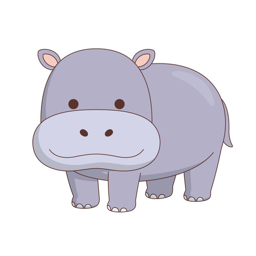 かわいいカバ（動物/その他一般・装飾）