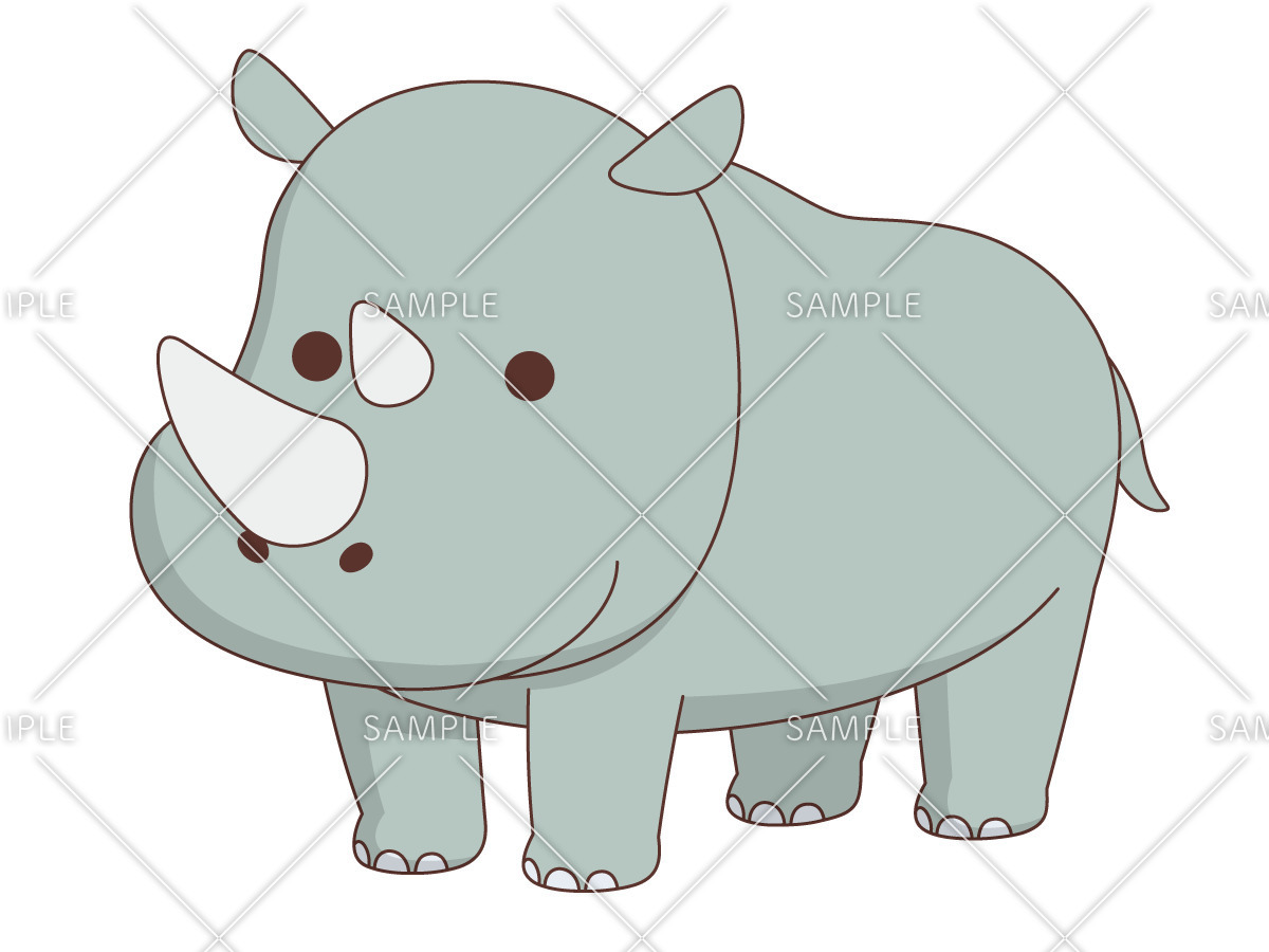 かわいいサイ 動物 その他一般 装飾 の無料イラスト 介護アンテナ