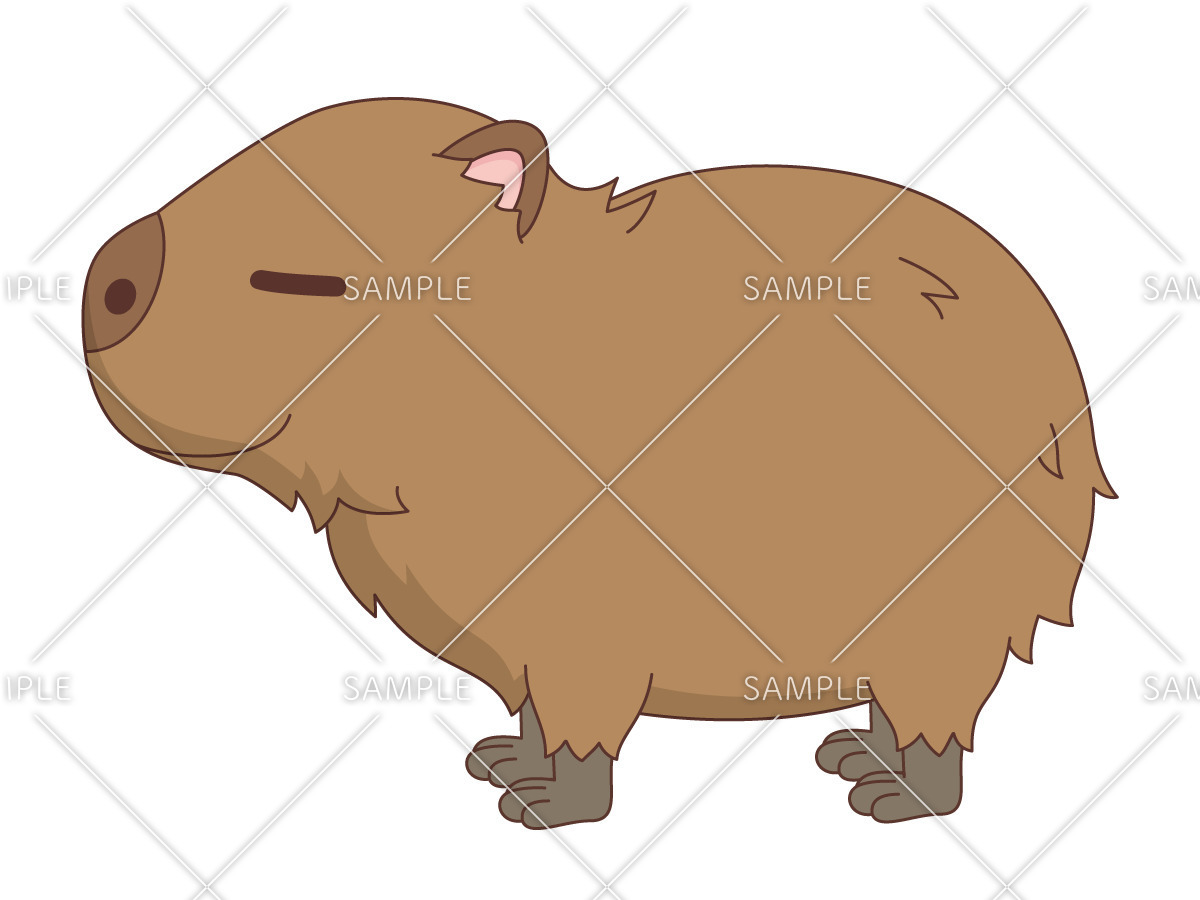 かわいいカピバラ 動物 その他一般 装飾 の無料イラスト 介護アンテナ