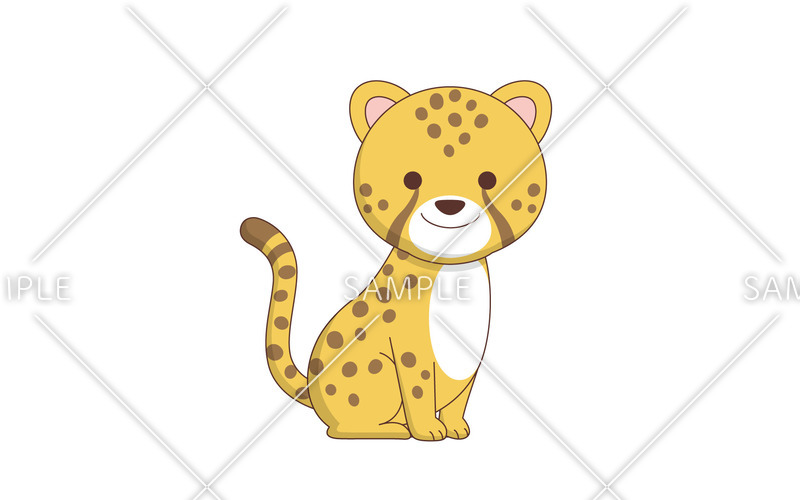 かわいいチーター 動物 その他一般 装飾 の無料イラスト 介護アンテナ
