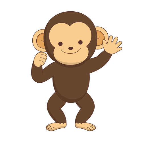 かわいいチンパンジー（動物/その他一般・装飾）のイラスト