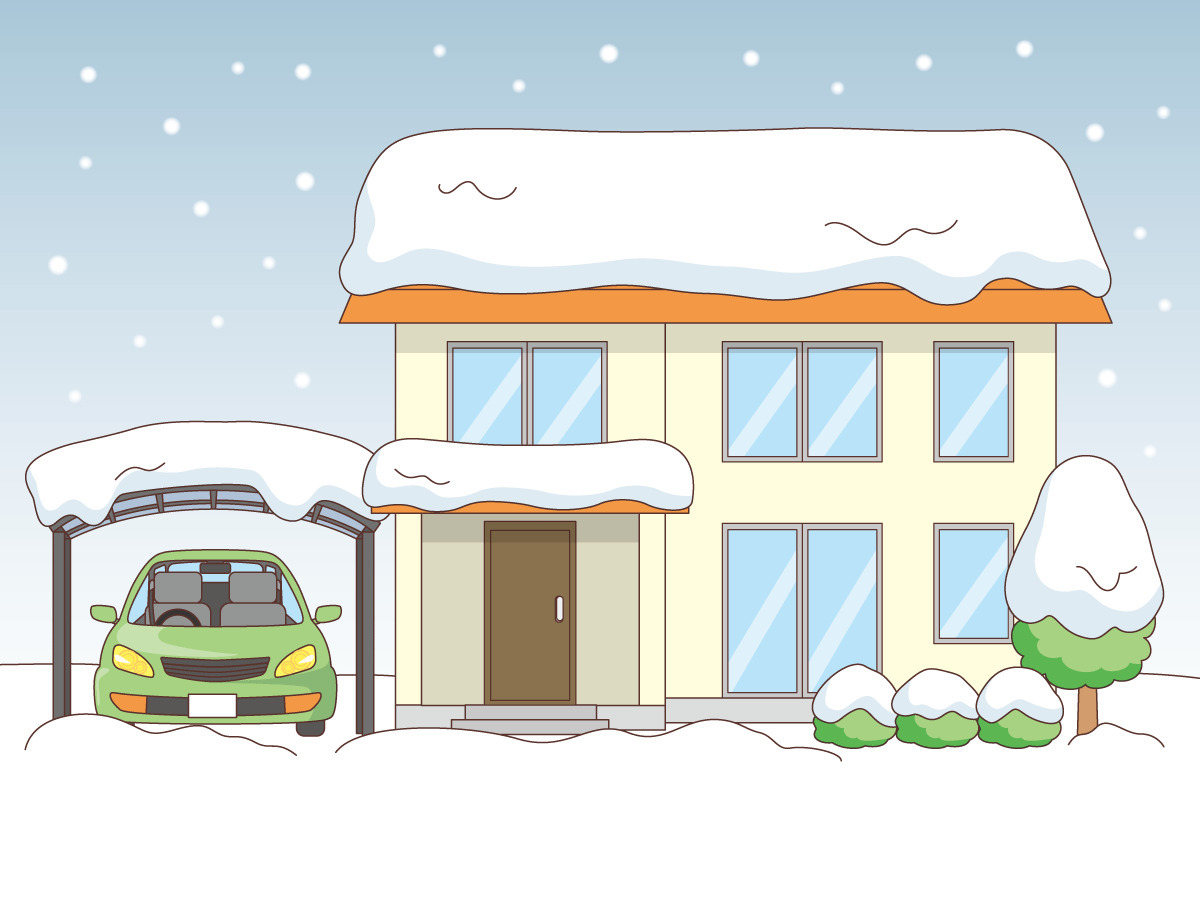 雪の積もった家 季節 行事 その他一般 装飾 の無料イラスト 介護アンテナ