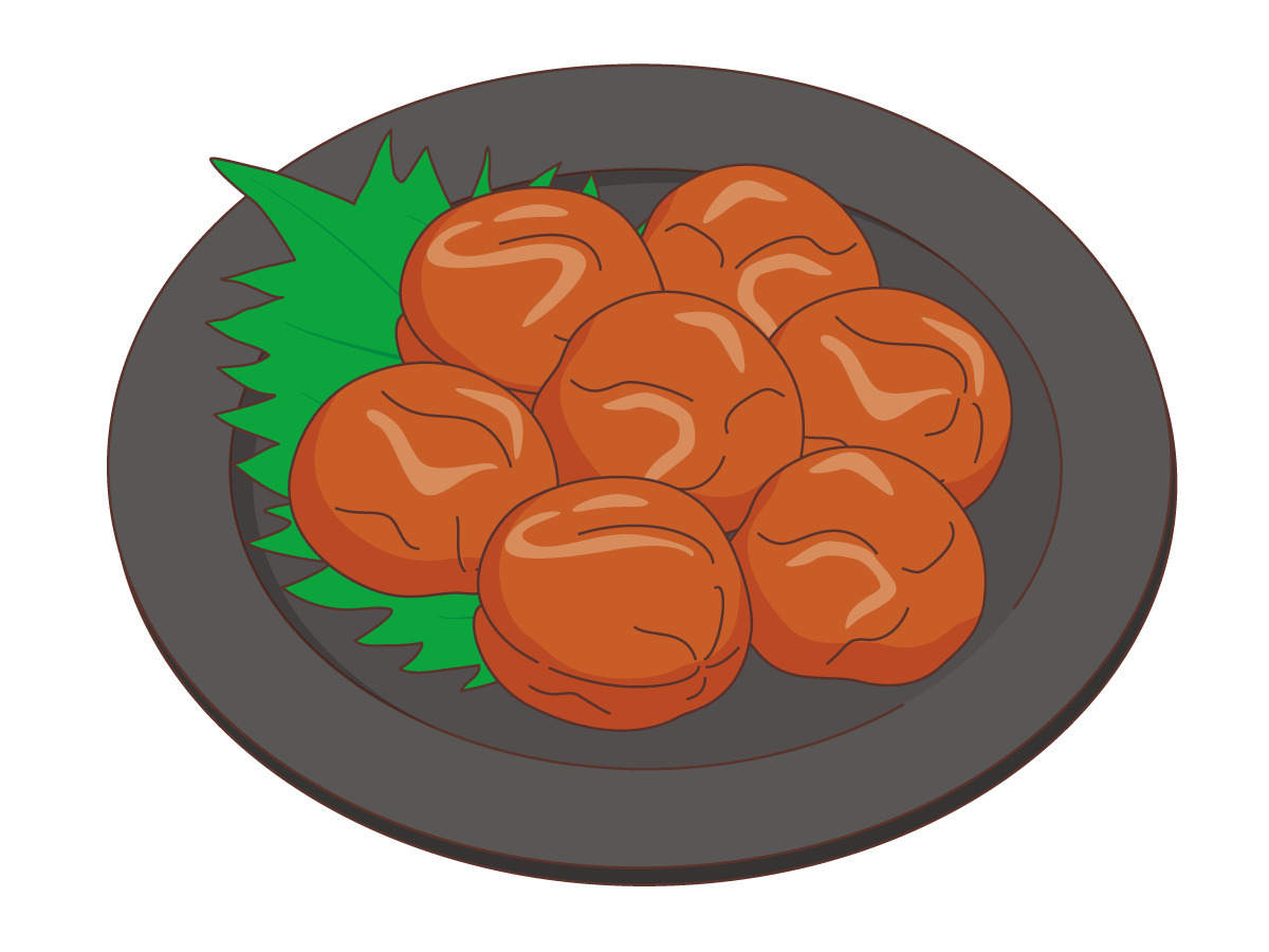 梅干しと紫蘇 食べ物 飲み物 その他一般 装飾 の無料イラスト 介護アンテナ