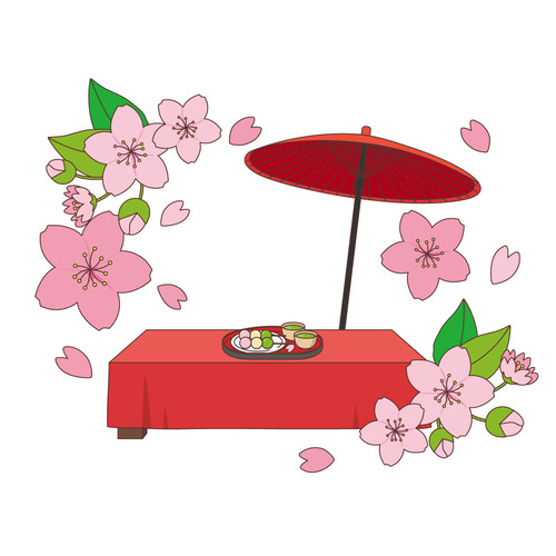 花見縁台（季節・行事/その他一般・装飾）のイラスト