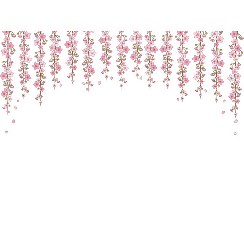 しだれ桜のフレーム（季節・行事/その他一般・装飾）のイラスト