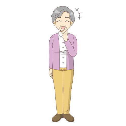笑っている女性高齢者（高齢者（おじいさん・おばあさん）/介護現場の人物）