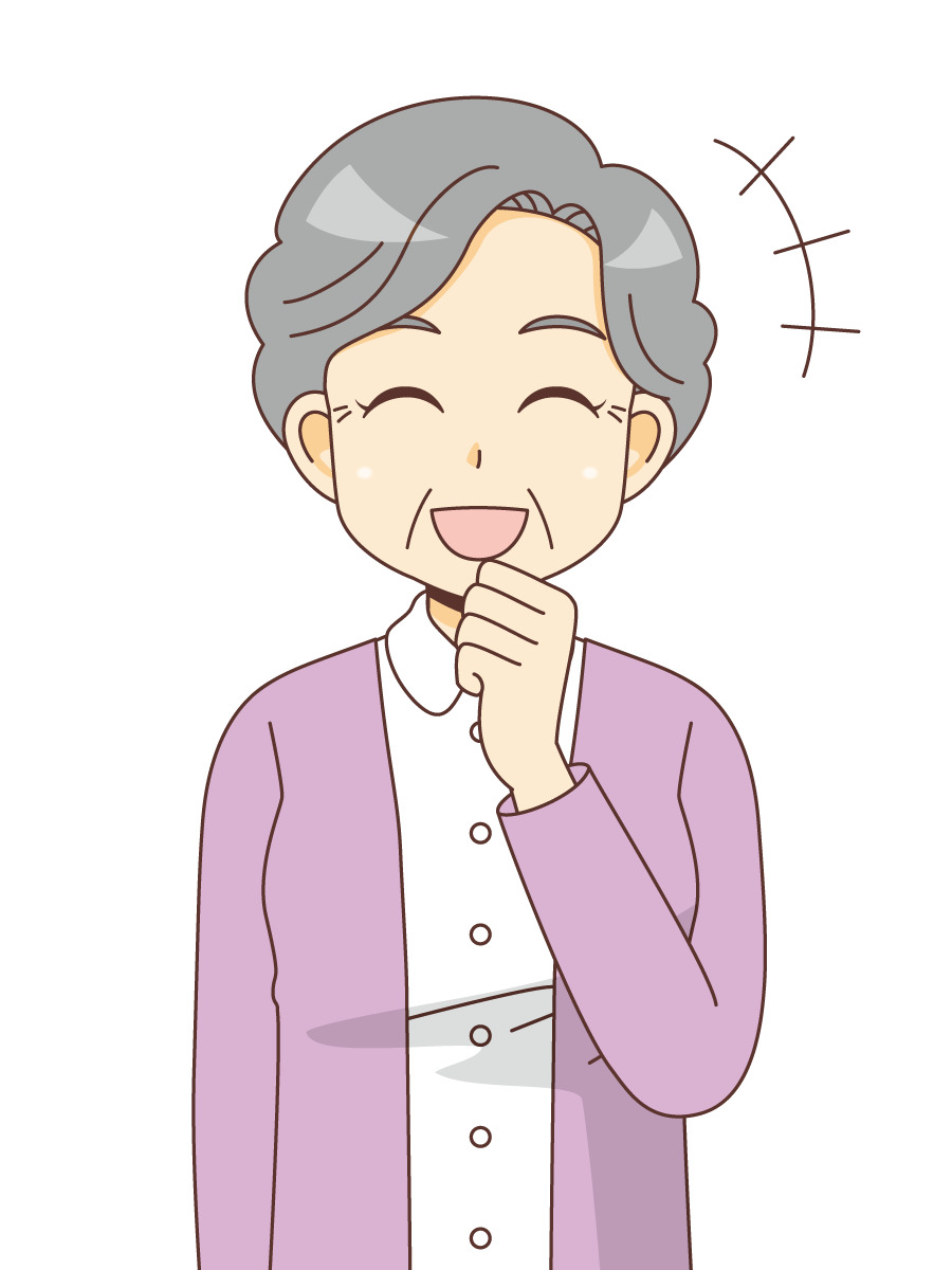 笑っている女性高齢者 高齢者 おじいさん おばあさん 介護現場の人物 の無料イラスト 介護アンテナ