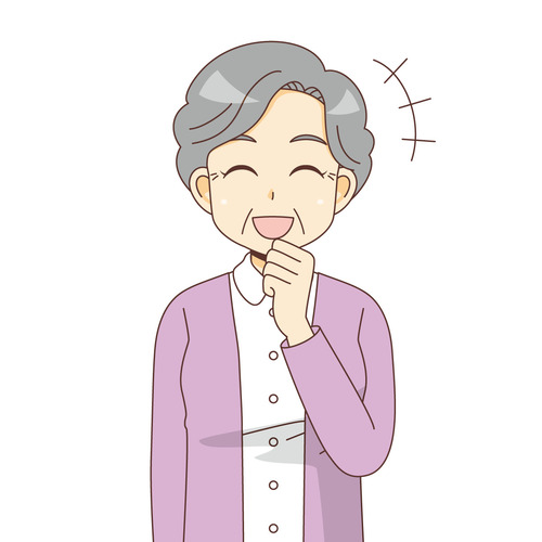 笑っている女性高齢者（高齢者（おじいさん・おばあさん）/介護現場の人物）