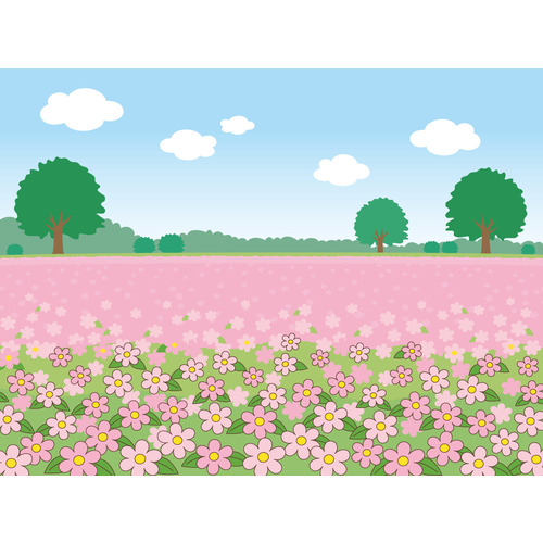 お花畑（お花/その他一般・装飾）のイラスト
