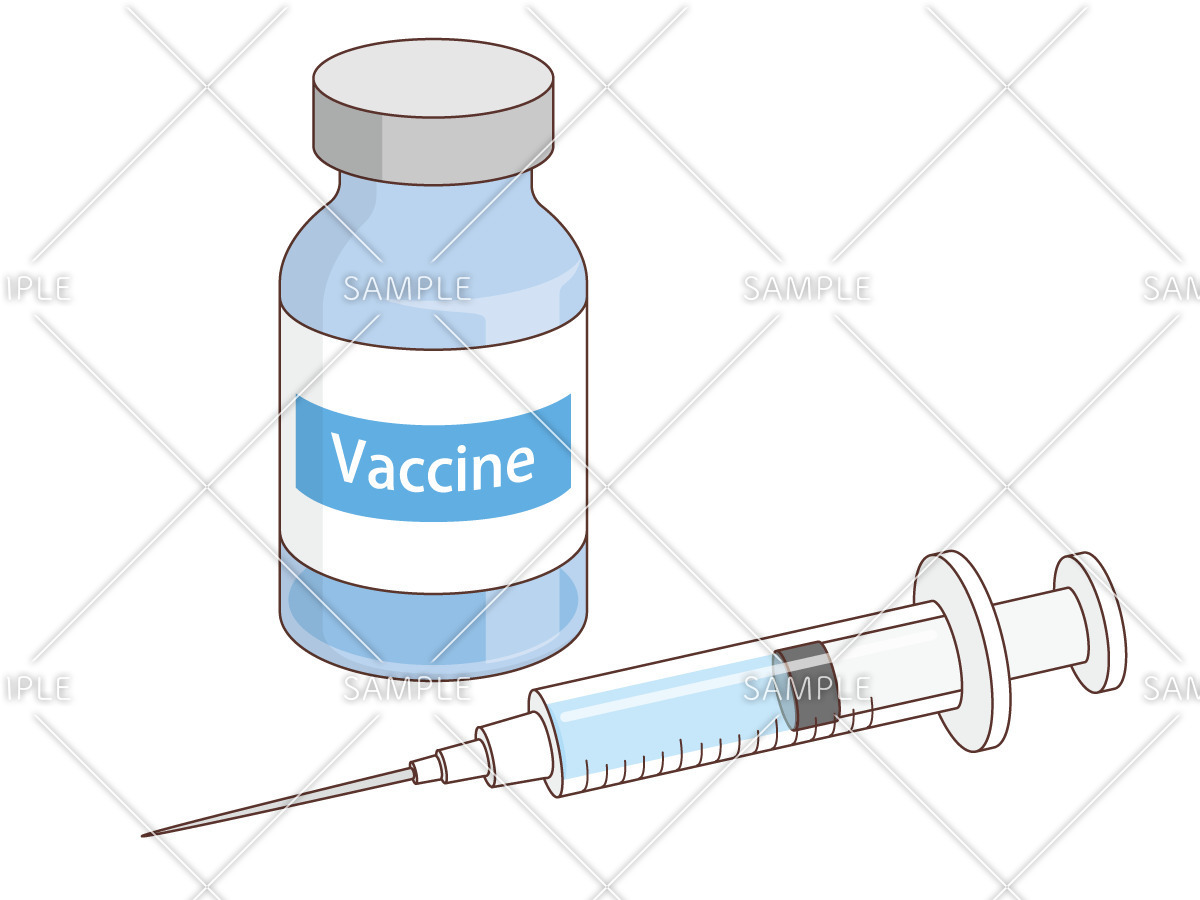 ワクチン薬と注射器（薬・服薬/介護・生活）のイラスト