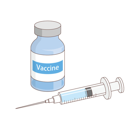 ワクチン薬と注射器（薬・服薬/介護・生活）のイラスト