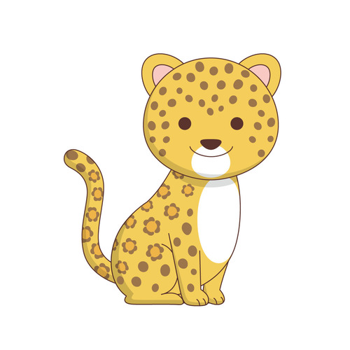 かわいいヒョウ（動物/その他一般・装飾）のイラスト