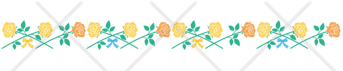 黄色いバラの飾り罫線（お便り・お便りフレーム/フレーム・テンプレート）のイラスト