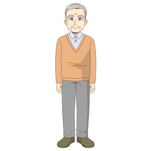 男性高齢者（高齢者（おじいさん・おばあさん）/介護現場の人物）のイラスト