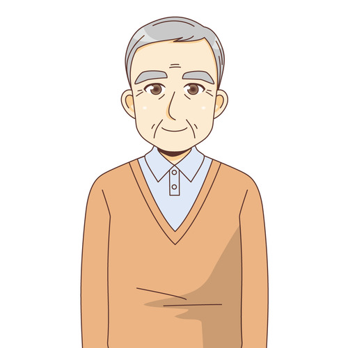 男性高齢者（高齢者（おじいさん・おばあさん）/介護現場の人物）のイラスト