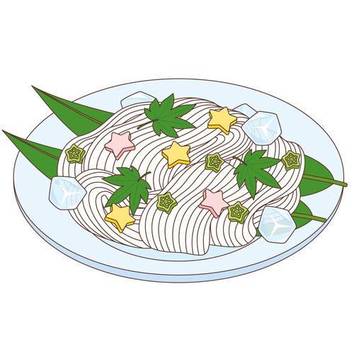 そうめん（食べ物・飲み物/その他一般・装飾）のイラスト