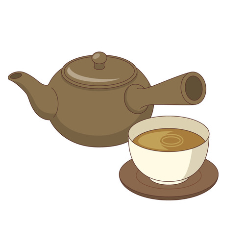 ほうじ茶ときゅうす（食べ物・飲み物/その他一般・装飾）のイラスト
