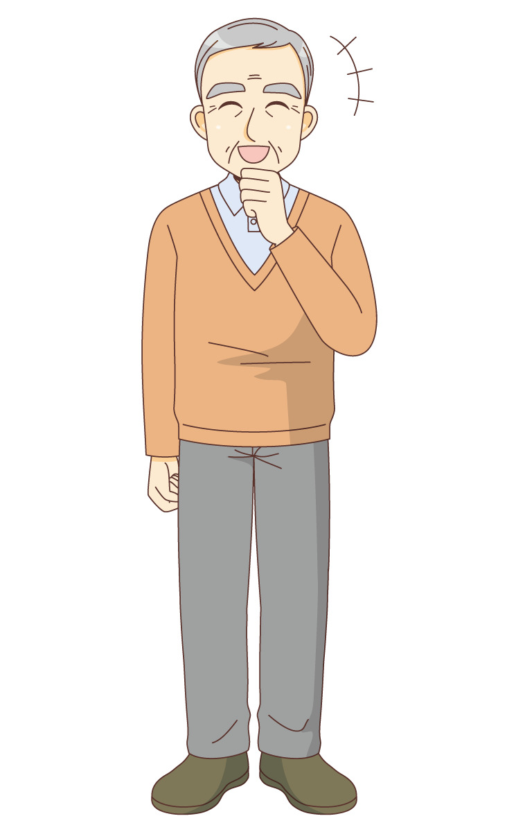 笑っている男性高齢者 高齢者 おじいさん おばあさん 介護現場の人物 の無料イラスト 介護アンテナ