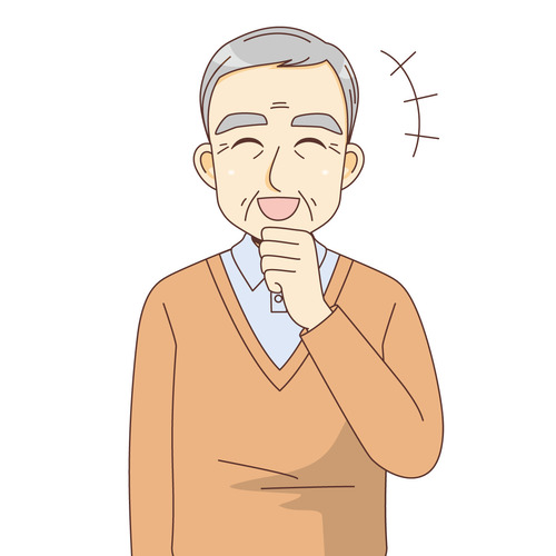 笑っている男性高齢者（高齢者（おじいさん・おばあさん）/介護現場の人物）