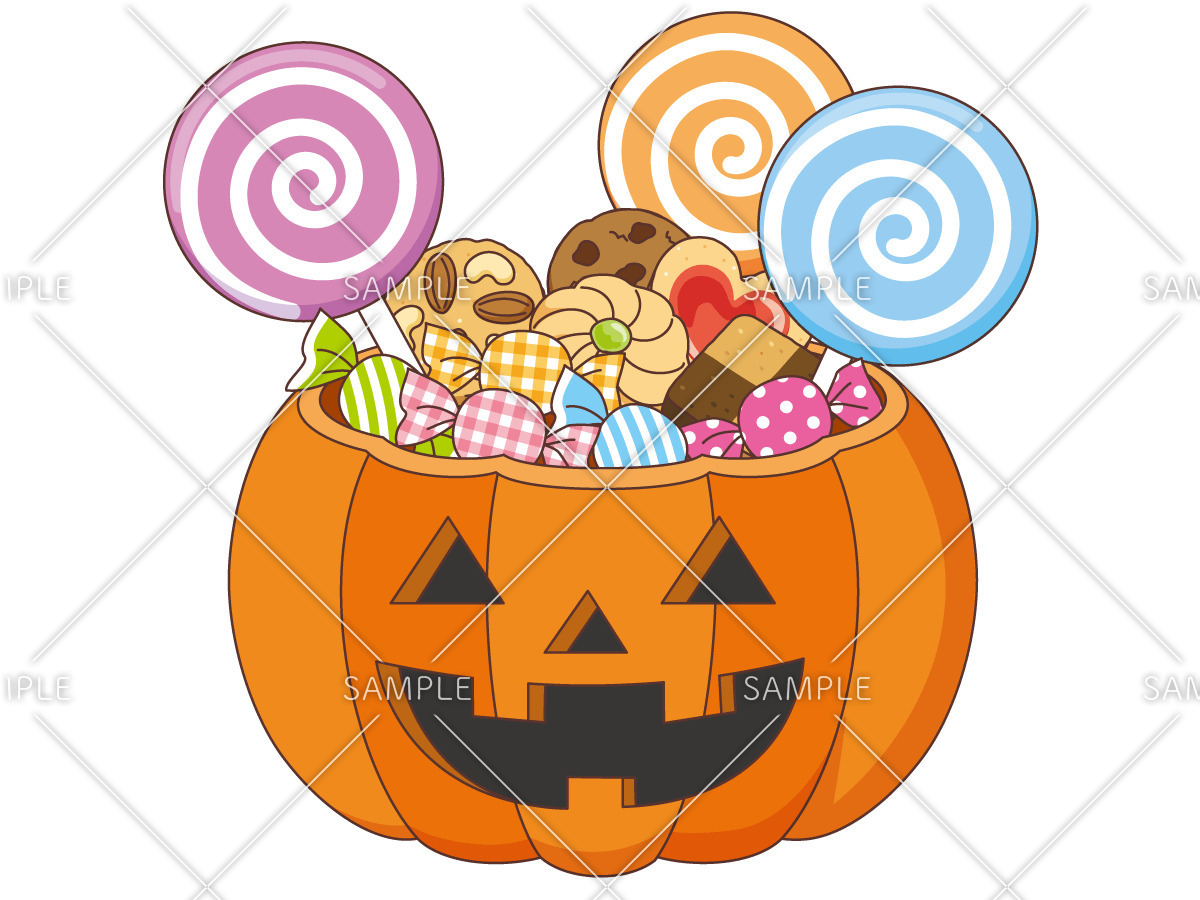 ハロウィンのお菓子の詰め合わせ（季節・行事/その他一般・装飾）のイラスト