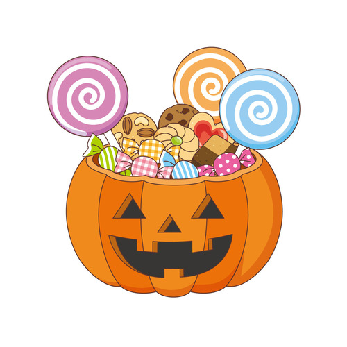 ハロウィンのお菓子の詰め合わせ（季節・行事/その他一般・装飾）のイラスト