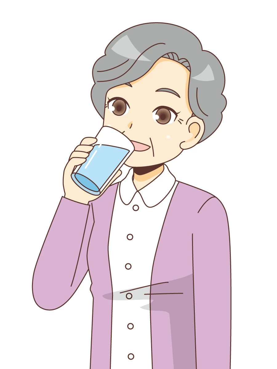 水 飲む イラスト