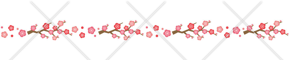 梅の飾り罫線（お便り・お便りフレーム/フレーム・テンプレート）のイラスト