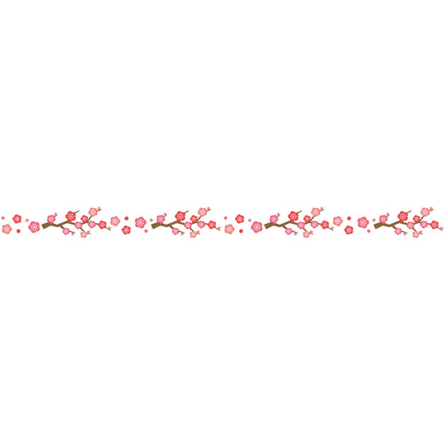 梅の飾り罫線（お便り・お便りフレーム/フレーム・テンプレート）のイラスト