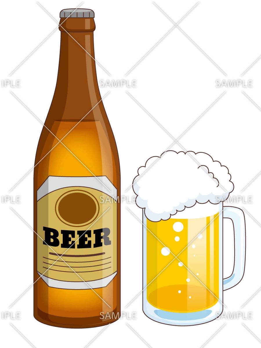 瓶ビール（食べ物・飲み物/その他一般・装飾）のイラスト