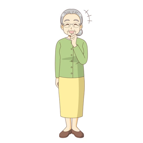 笑っている女性高齢者（高齢者（おじいさん・おばあさん）/介護現場の人物）のイラスト