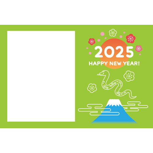 2025年の年賀状デザイン（お手紙・年賀状/フレーム・テンプレート）のイラスト