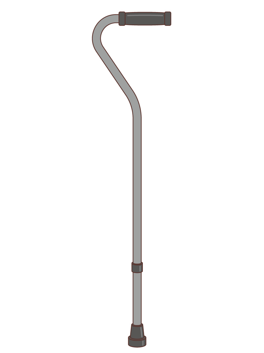 一本杖 杖 歩行器 手すり 福祉用具 の無料イラスト 介護アンテナ