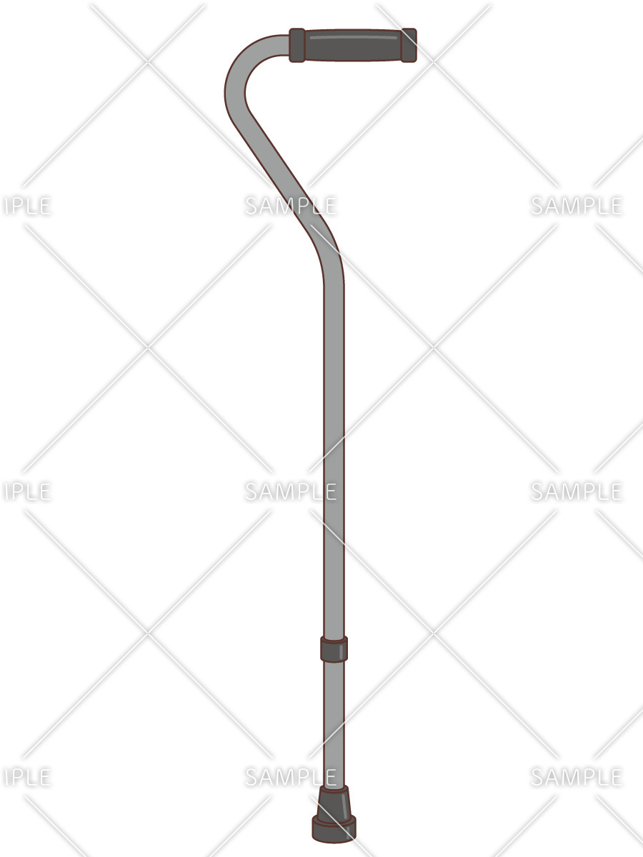 一本杖（杖・歩行器・手すり/福祉用具）のイラスト