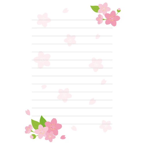 春の便箋 (お便り・フレーム/フレーム・テンプレートの介護イラスト素材)のイラスト