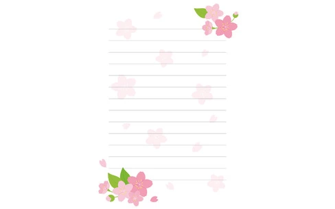 春の便箋（お手紙・年賀状/フレーム・テンプレート）