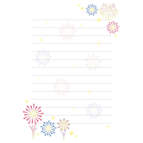 夏の便箋 (お便り・フレーム/フレーム・テンプレートの介護イラスト素材)のイラスト