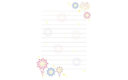 夏の便箋（お手紙・年賀状/フレーム・テンプレート）