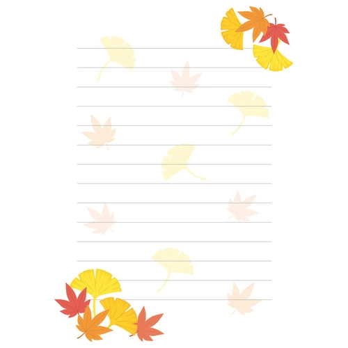 秋の便箋 (お便り・フレーム/フレーム・テンプレートの介護イラスト素材)のイラスト