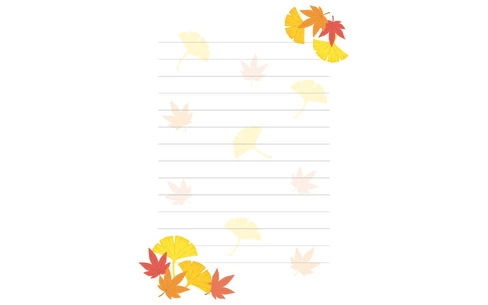 秋の便箋（お手紙・年賀状/フレーム・テンプレート）