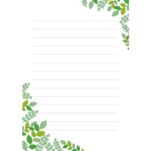 葉っぱの便箋 (お便り・フレーム/フレーム・テンプレートの介護イラスト素材)のイラスト