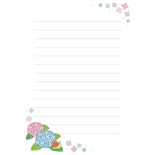 あじさいの便箋 (お便り・フレーム/フレーム・テンプレートの介護イラスト素材)のイラスト